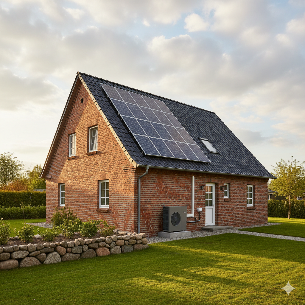 Norddeutsches Einfamilienhaus mit Wärmepumpe und PV-Anlage